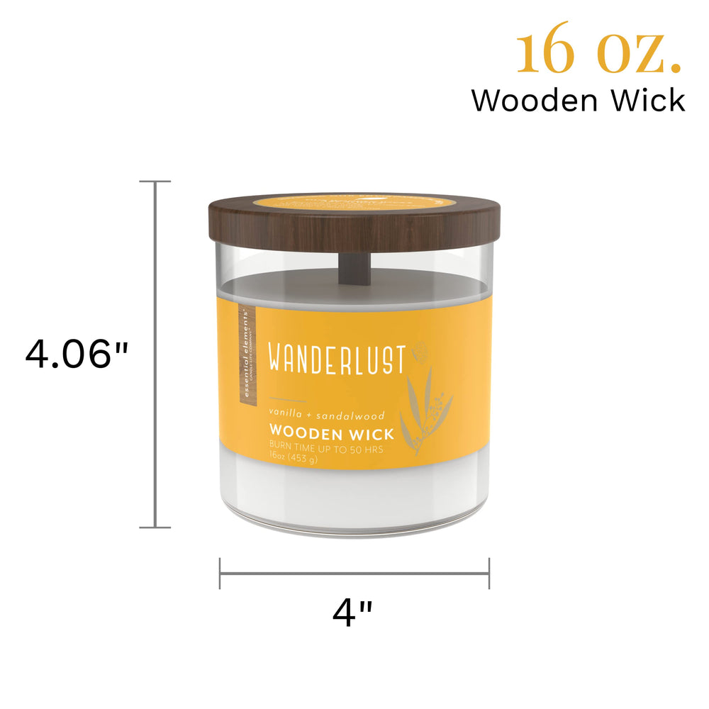 Wanderlust candle on desk creating warm room ambience