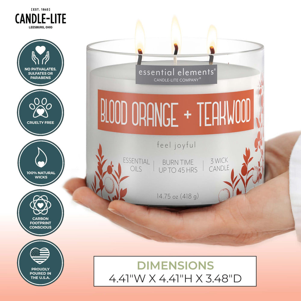 Essential Elements white soy wax candle surface complements décor with steady scent release