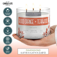 Essential Elements white soy wax candle surface complements décor with steady scent release
