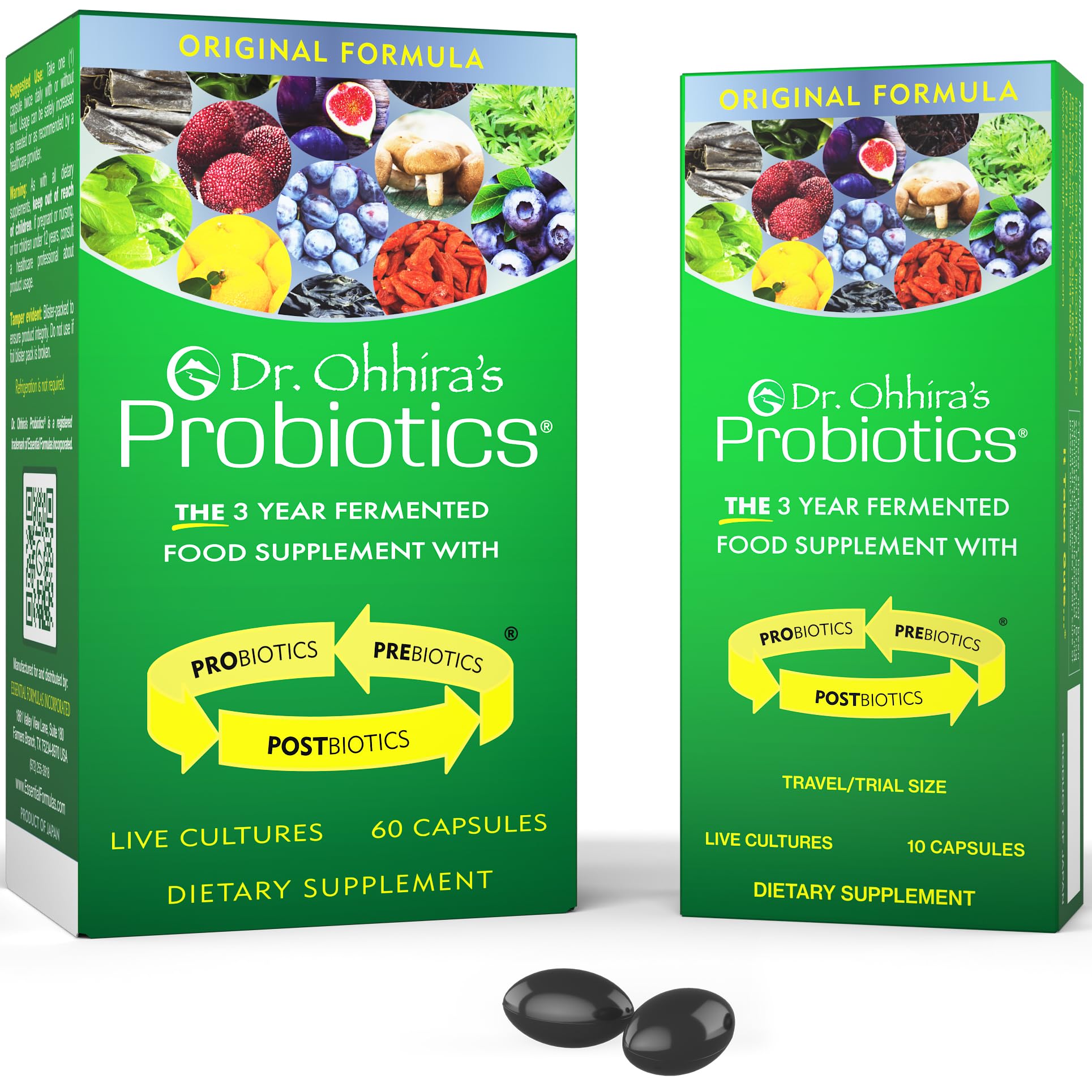 Essential Formulas Dr Ohhira's Probiotics original bottle front for daily wellness support