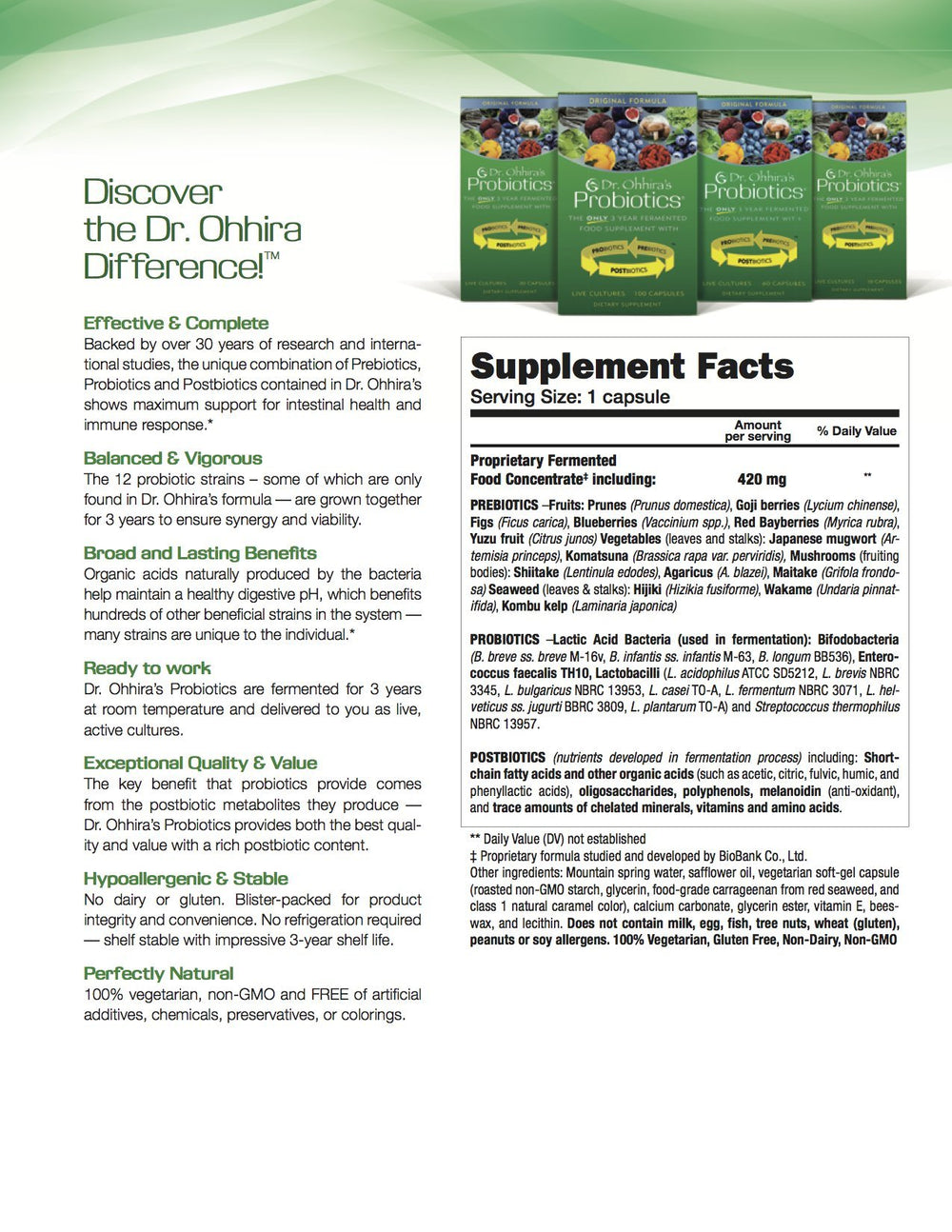 Essential Formulas Dr. Ohhira’s Original postbiotic metabolites for gut environment support