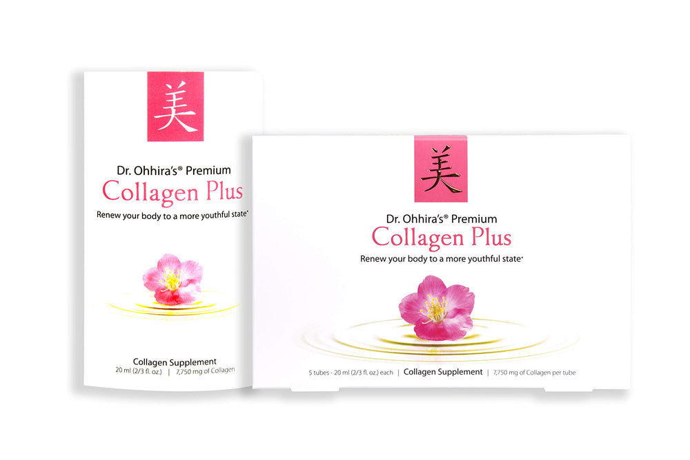 Dr. Ohhira's Premium Collagen Plus pour into liquid for convenient use.