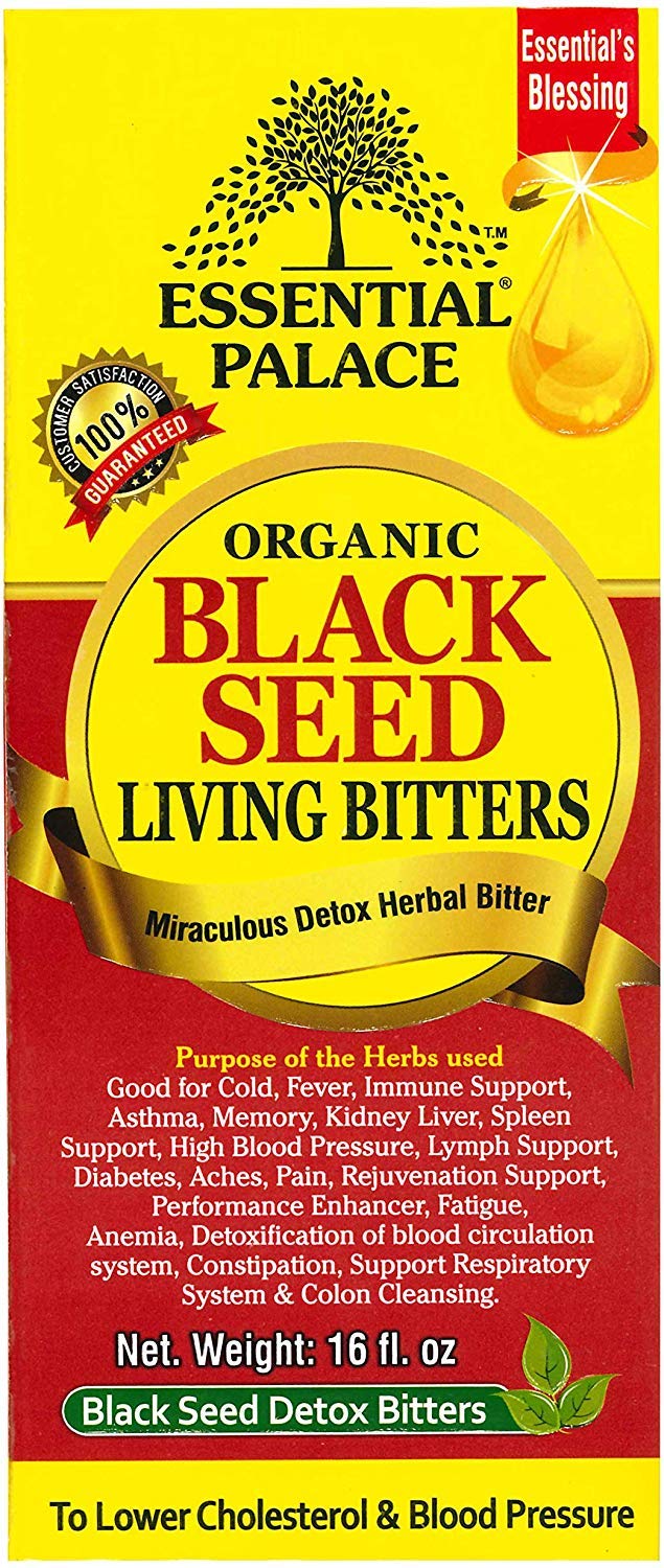 Essential Palace Black Seed Detox bottle front view for daily wellness ritual.