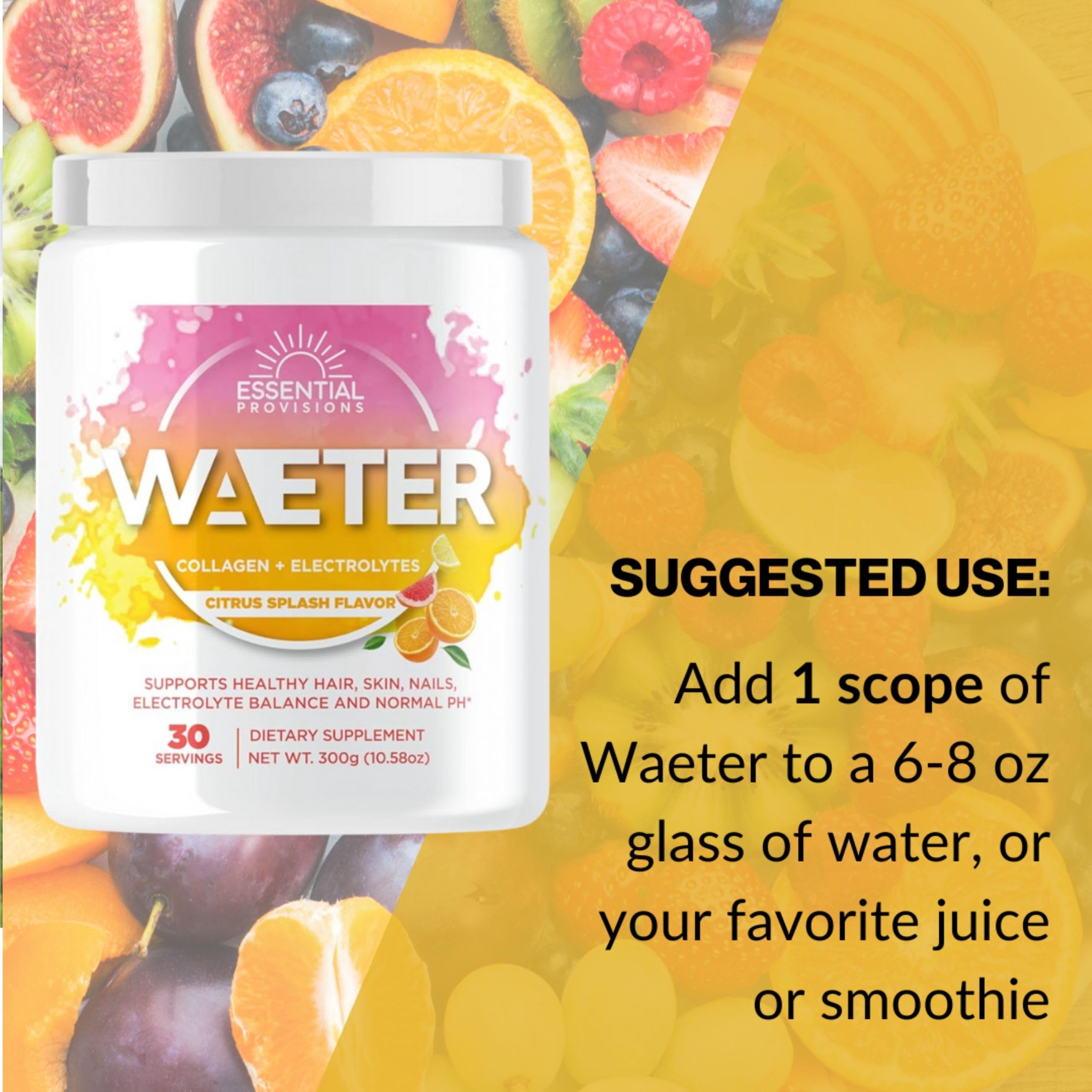 WAETER active hydration drink presented ready-to-enjoy after exercise
