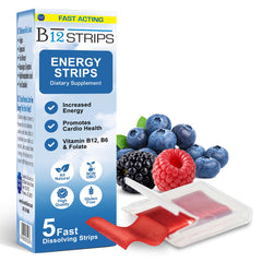 Essential Source B12 strips under the tongue for fast, convenient energy support.