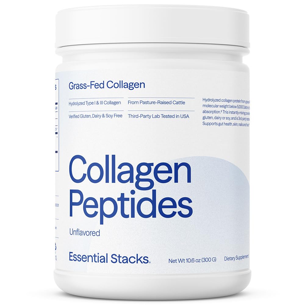 Essential Stacks Collagen bottle shows convenient daily supplementation