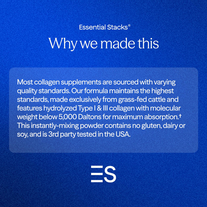 Essential Stacks Collagen scoop helps measure a precise serving