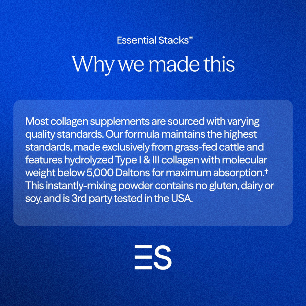 Essential Stacks Collagen scoop helps measure a precise serving