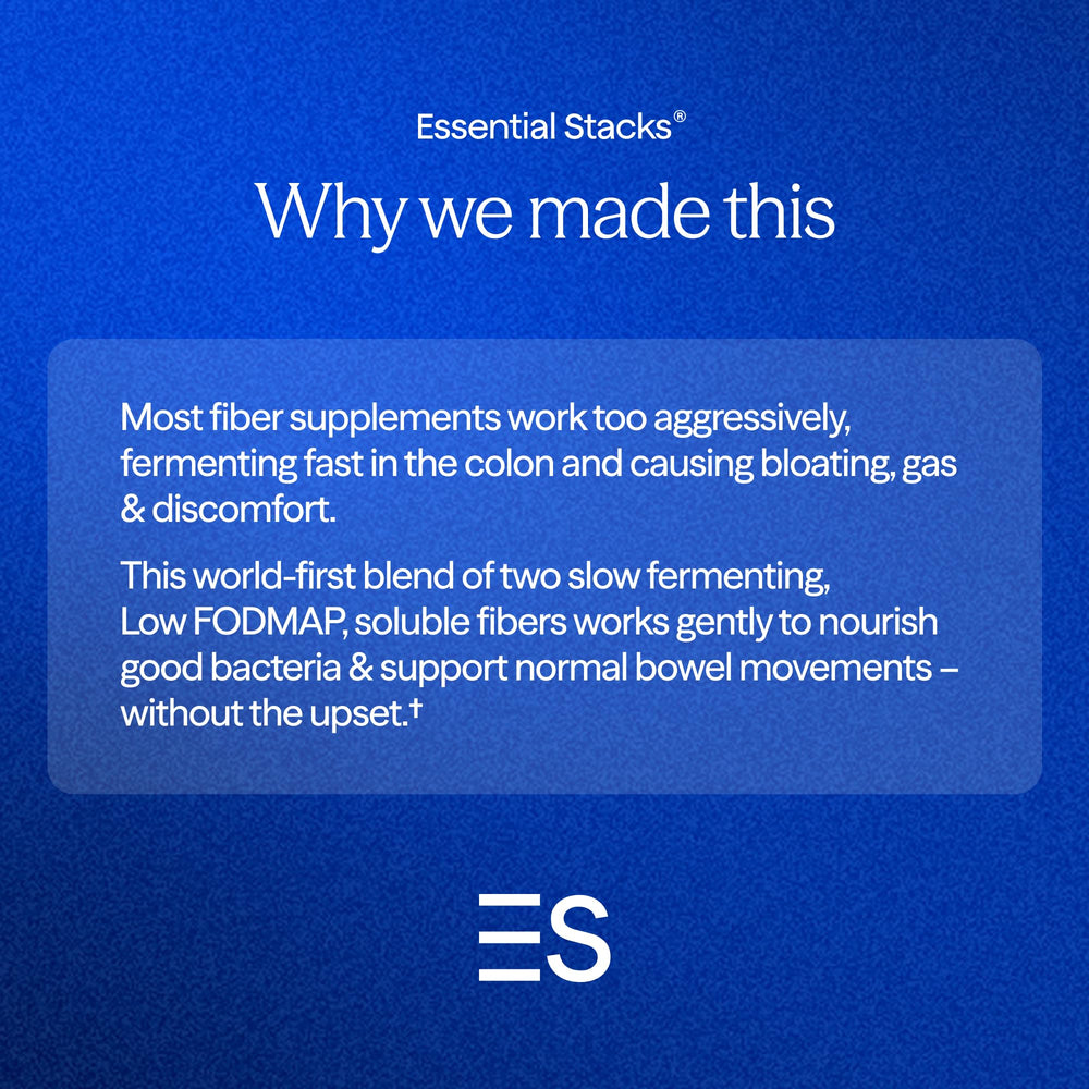 Essential Stacks Sunfiber Acacia powder jar closeup shows unflavored formula