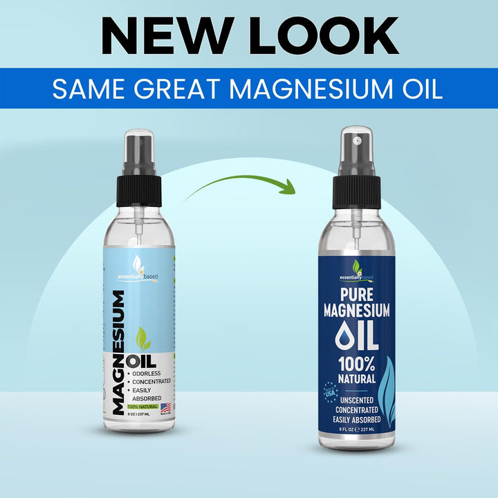 Pouring the EssentiallyBased magnesium spray for skin application