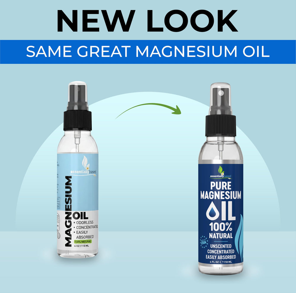 EssentiallyBased magnesium oil spray mist on palm for gentle skin application