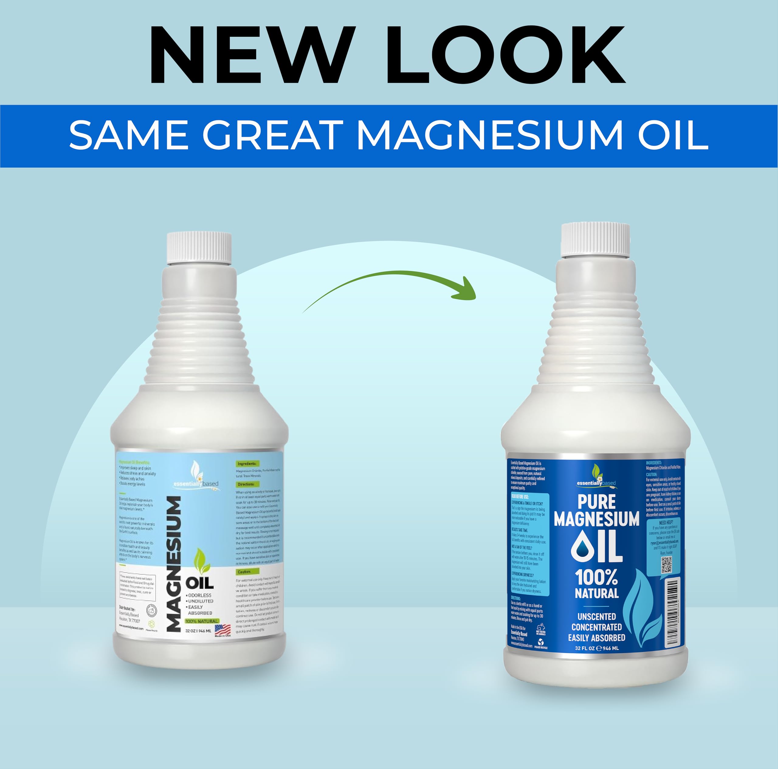 essentiallybased Magnesium Oil Spray mist dispense close-up for easy application