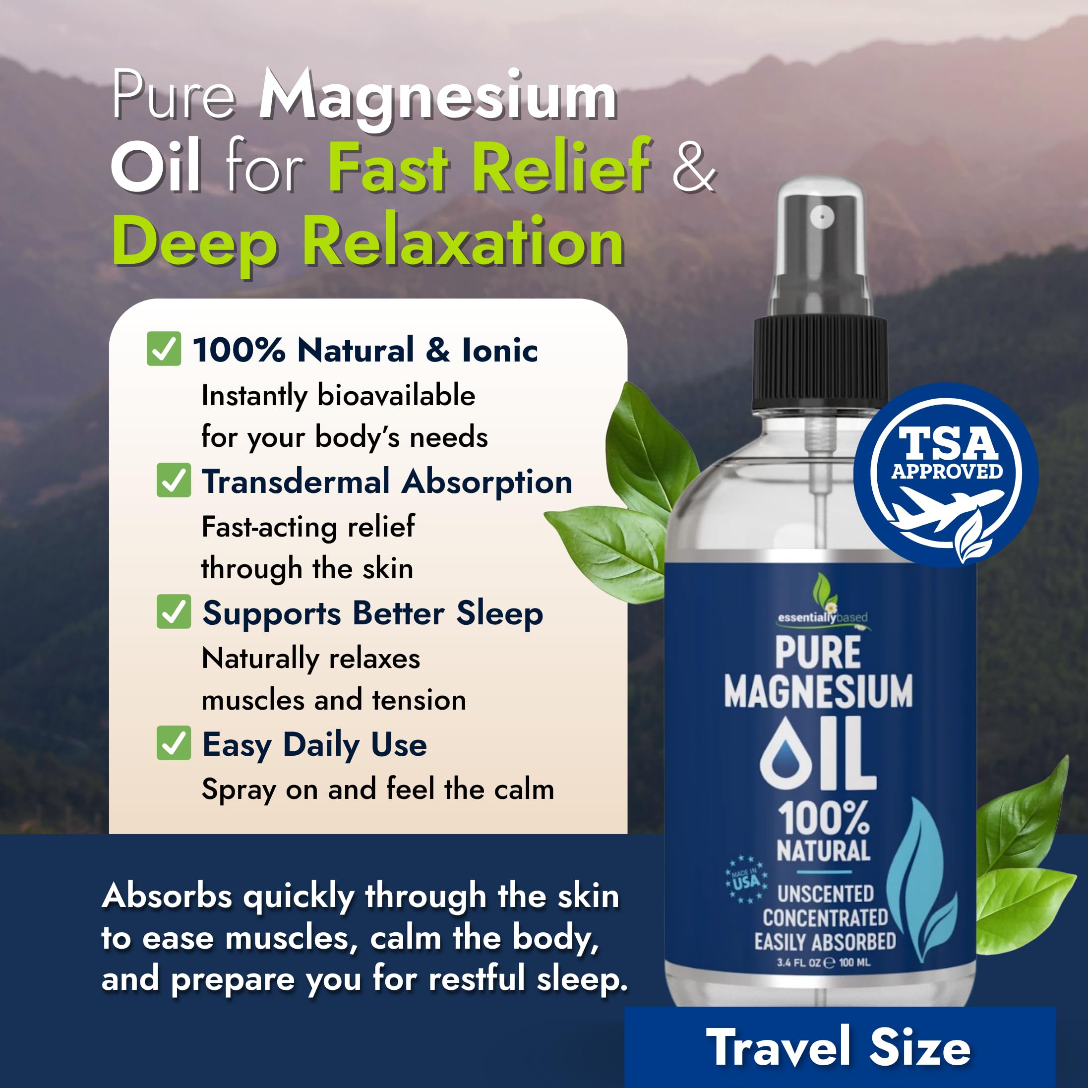 EssentiallyBased packaging highlights TSA-approved travel size.