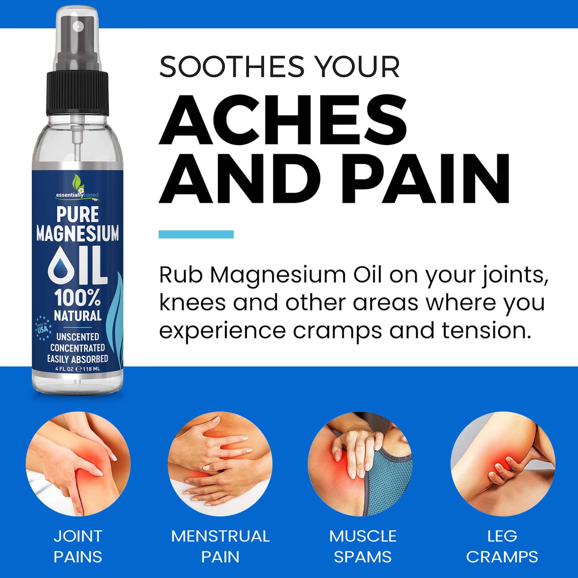 EssentiallyBased magnesium oil spray USA-made label close-up
