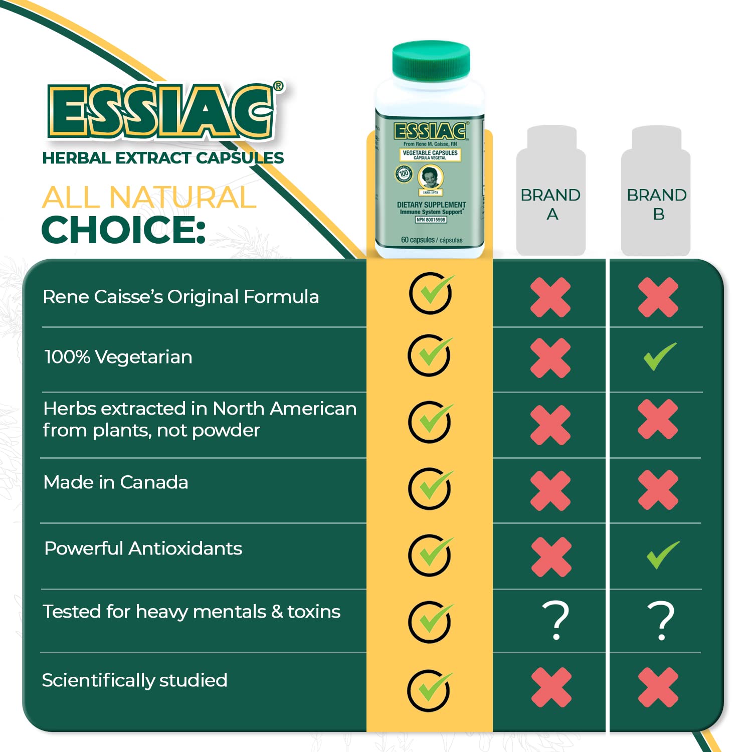 Essiac capsules in a glass with soft lighting for daily ritual