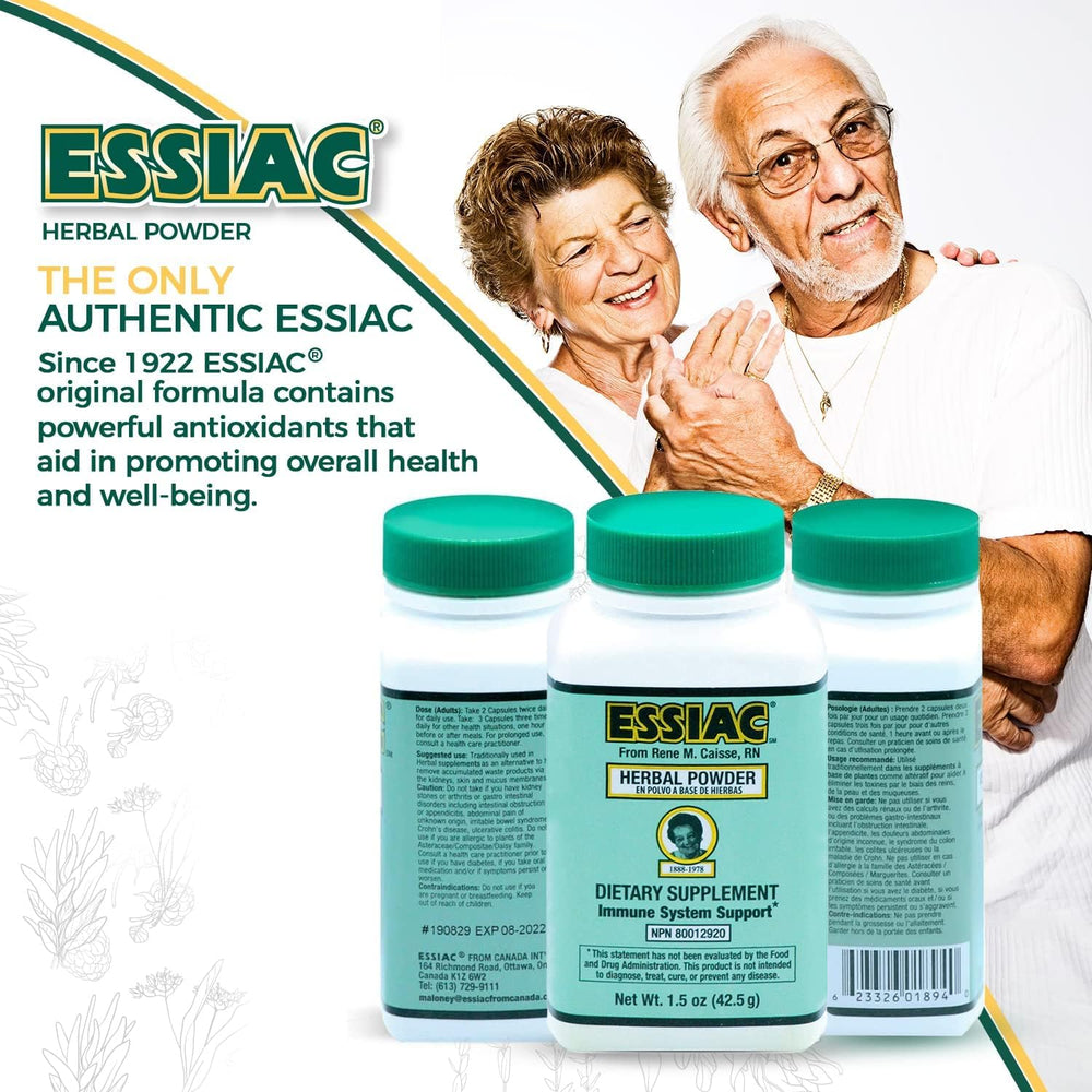 Essiac ingredients collage featuring burdock, sorrel, elm, rhubarb for potency