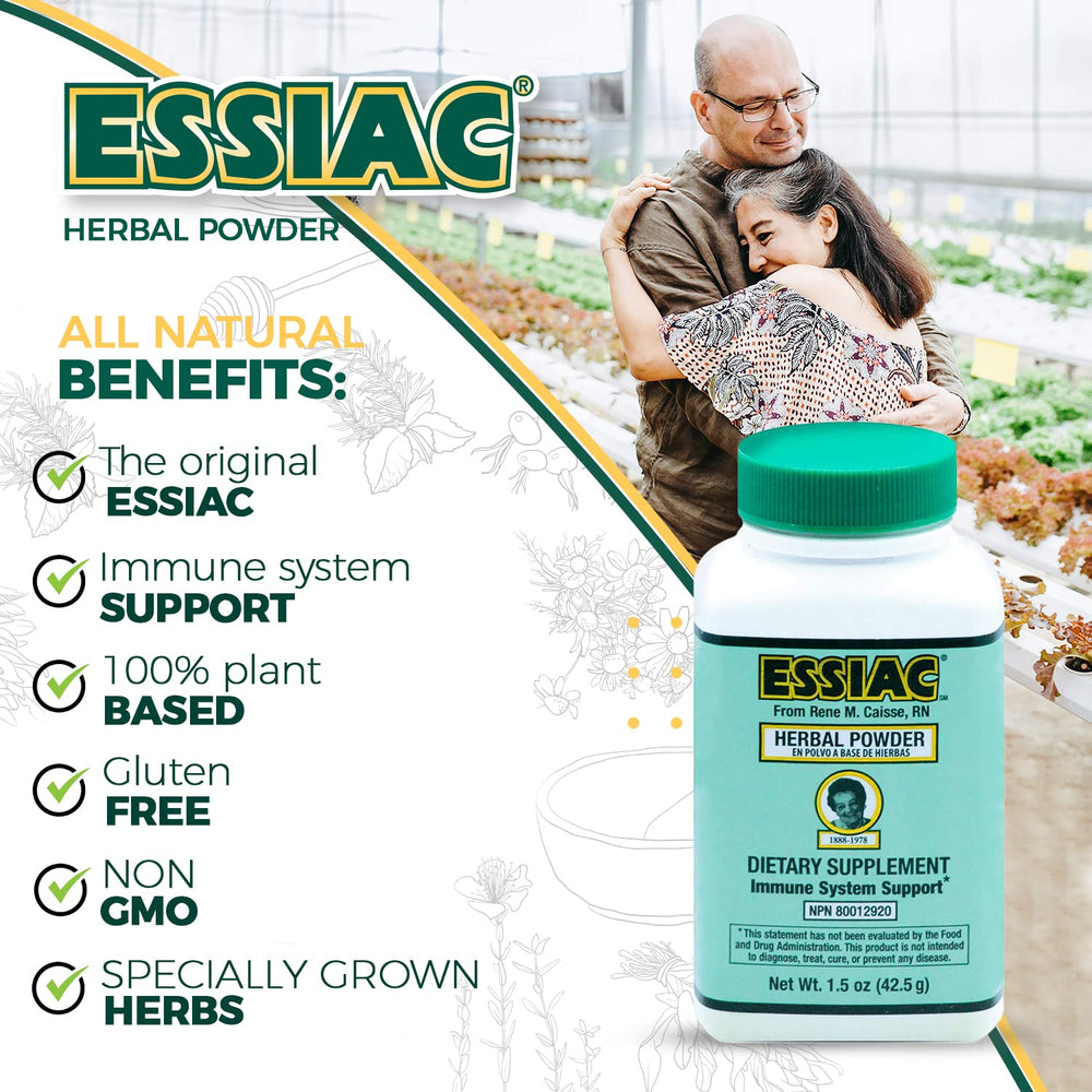Scoop of Essiac tea powder highlights easy dosing for consistent use