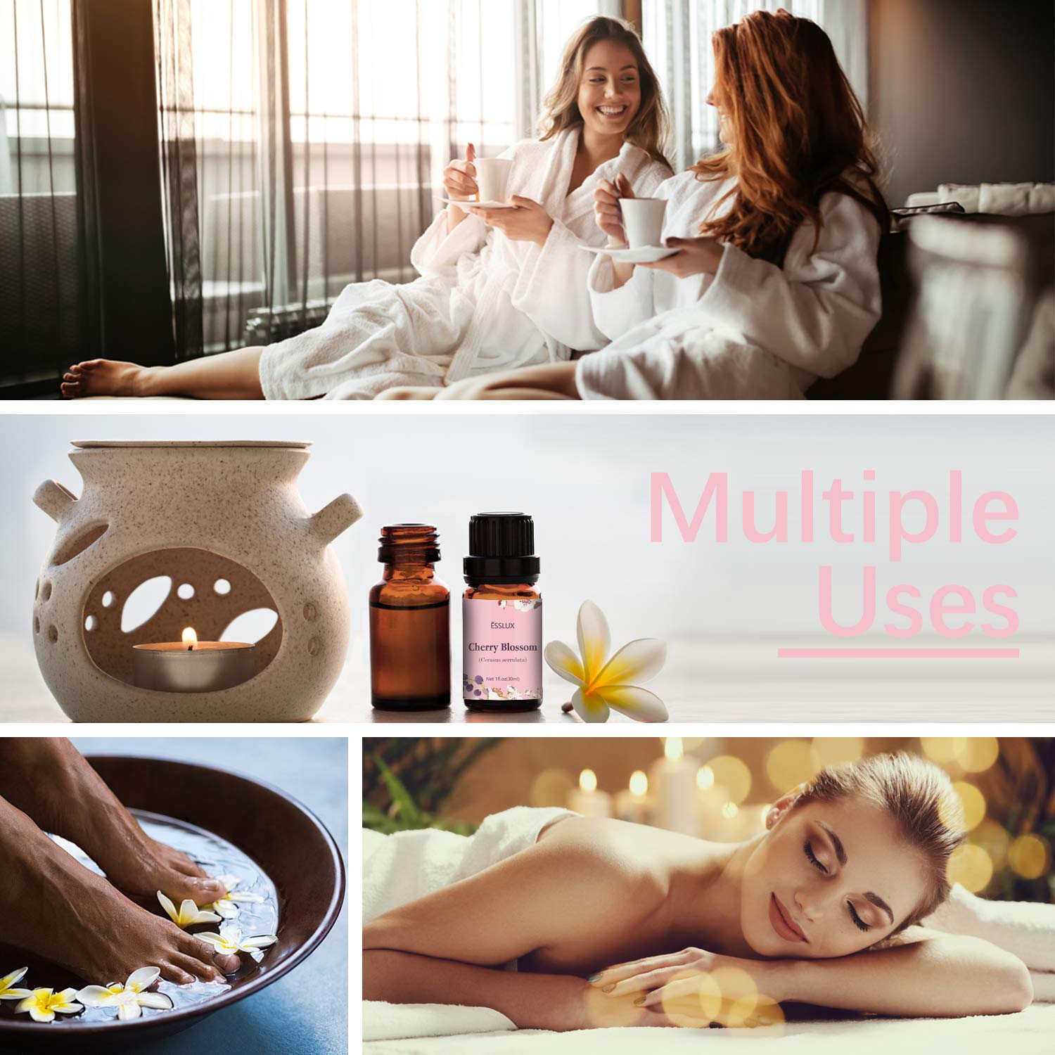 Diffuser scene with ESSLUX Cherry Blossom Oil for home fragrance