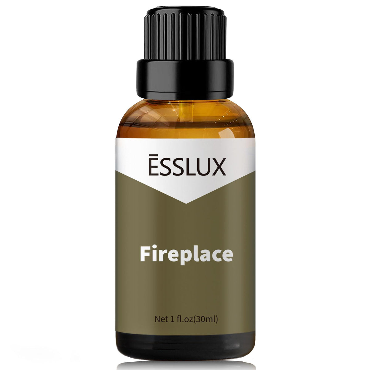 ESSLUX Fireplace Fragrance Oil bottle for home diffusion with warm, woodsy notes