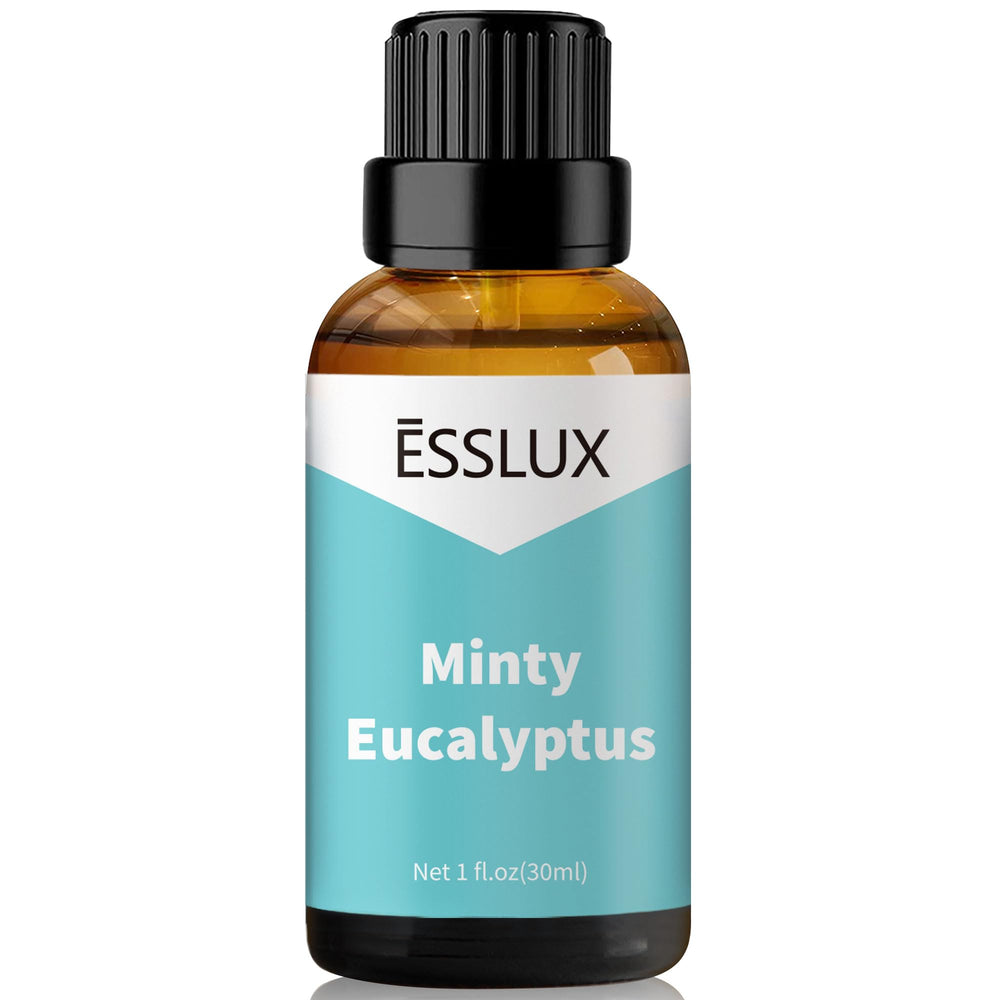 ESSLUX Minty Eucalyptus fragrance bottle ideal for diffusers and home crafts.