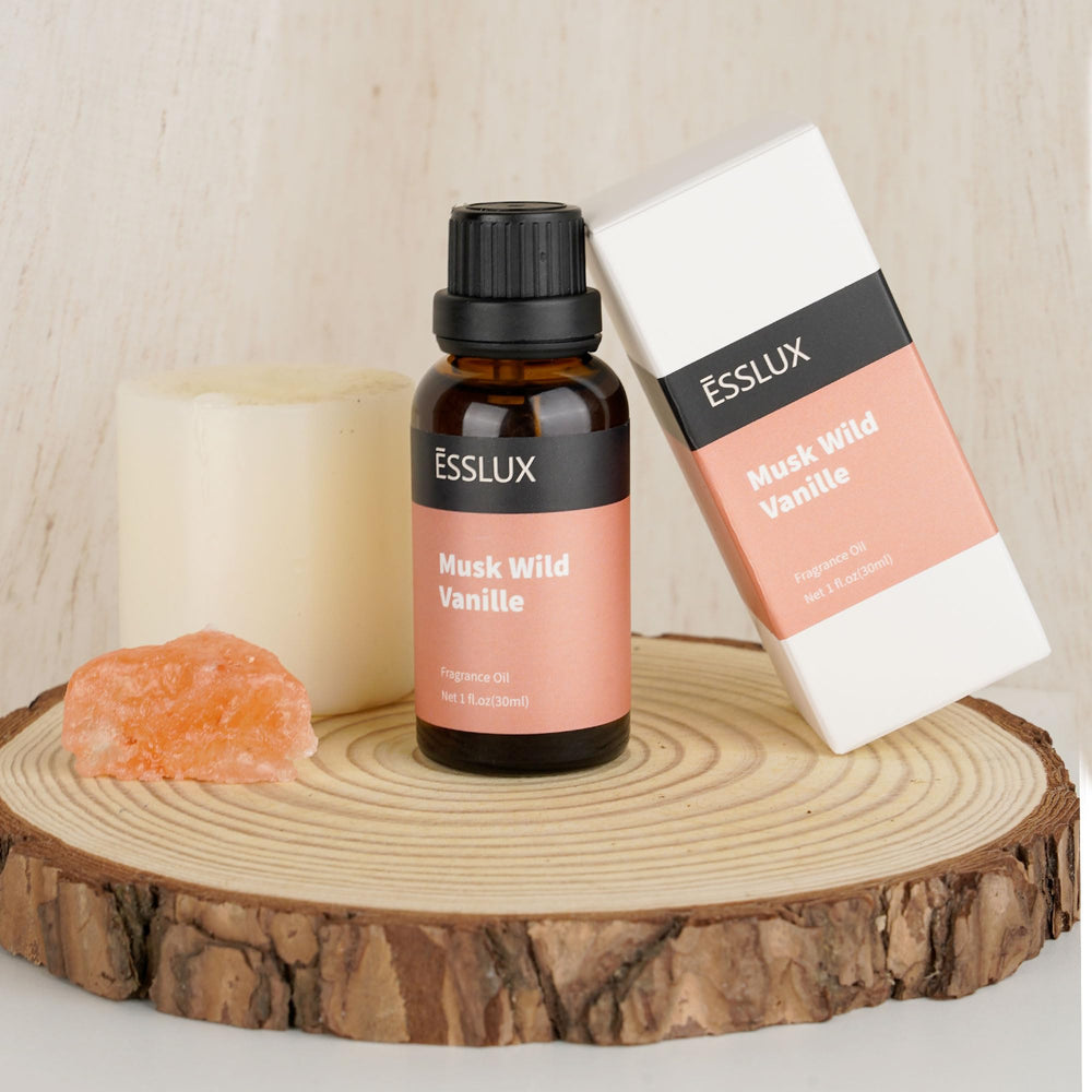 ESSLux Musk Wild Vanilla amber glass bottle with dropper