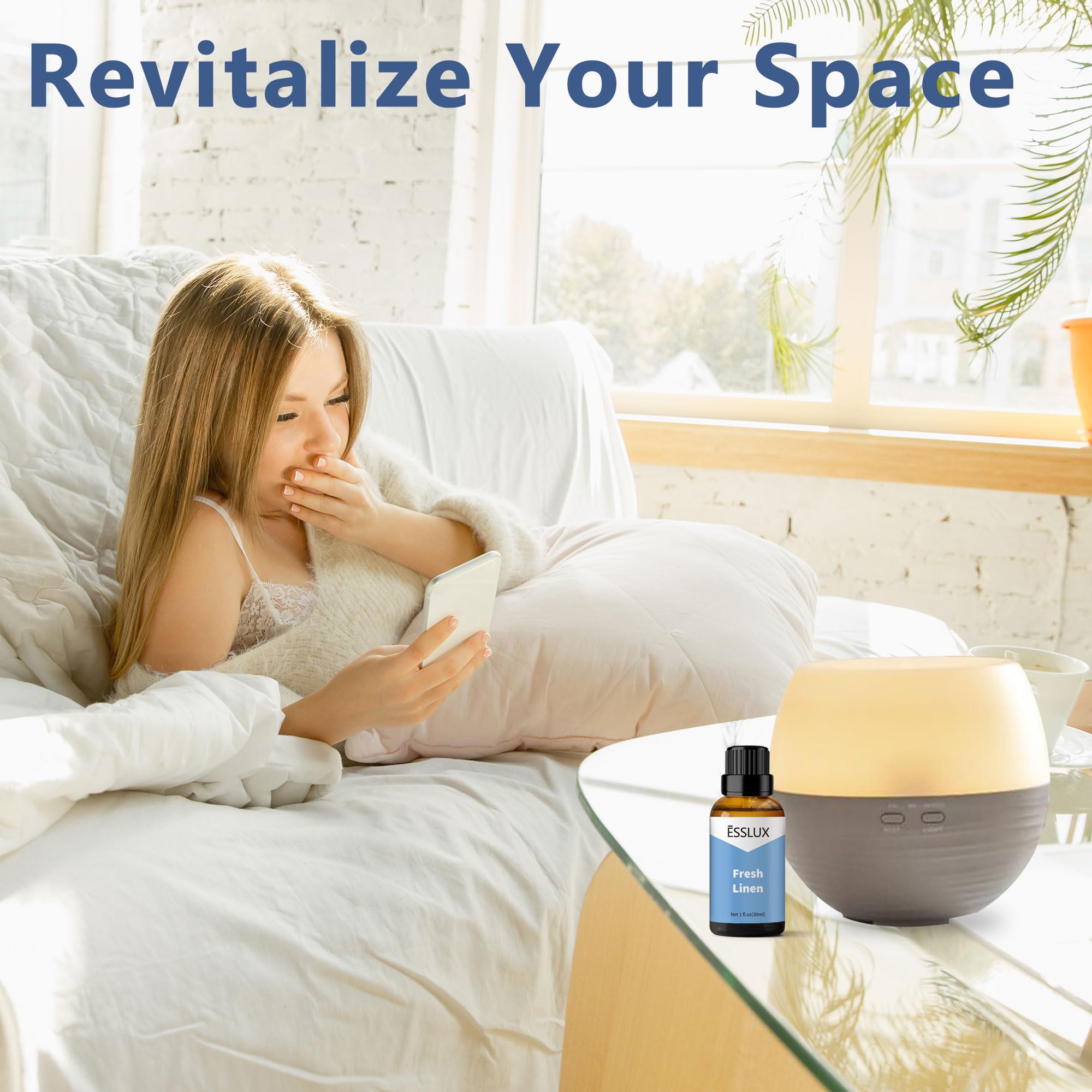 ESSLUX room spray bottle ready to freshen spaces.