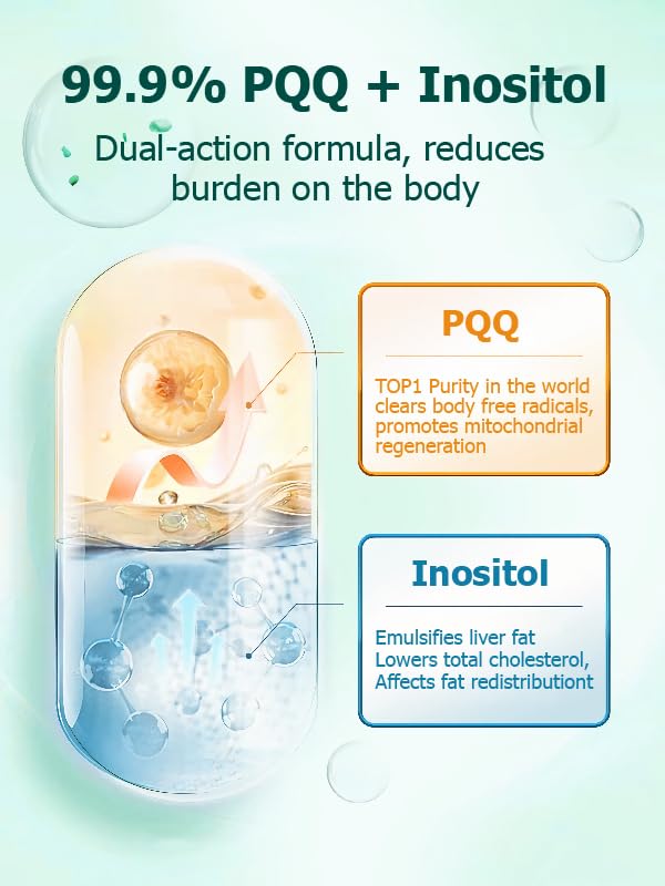 ESTHELIV PQQ Inositol capsules highlight the key synergistic formula for liver vitality.