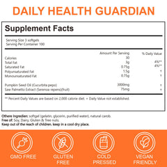 ESTHFGPSV softgel capsule close-up highlighting pure virgin pumpkin seed oil.