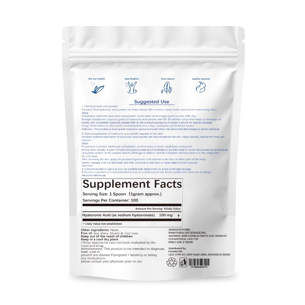 ESUNM Hyaluronic Acid Powder dissolution facilitates easy blending into serums and creams.