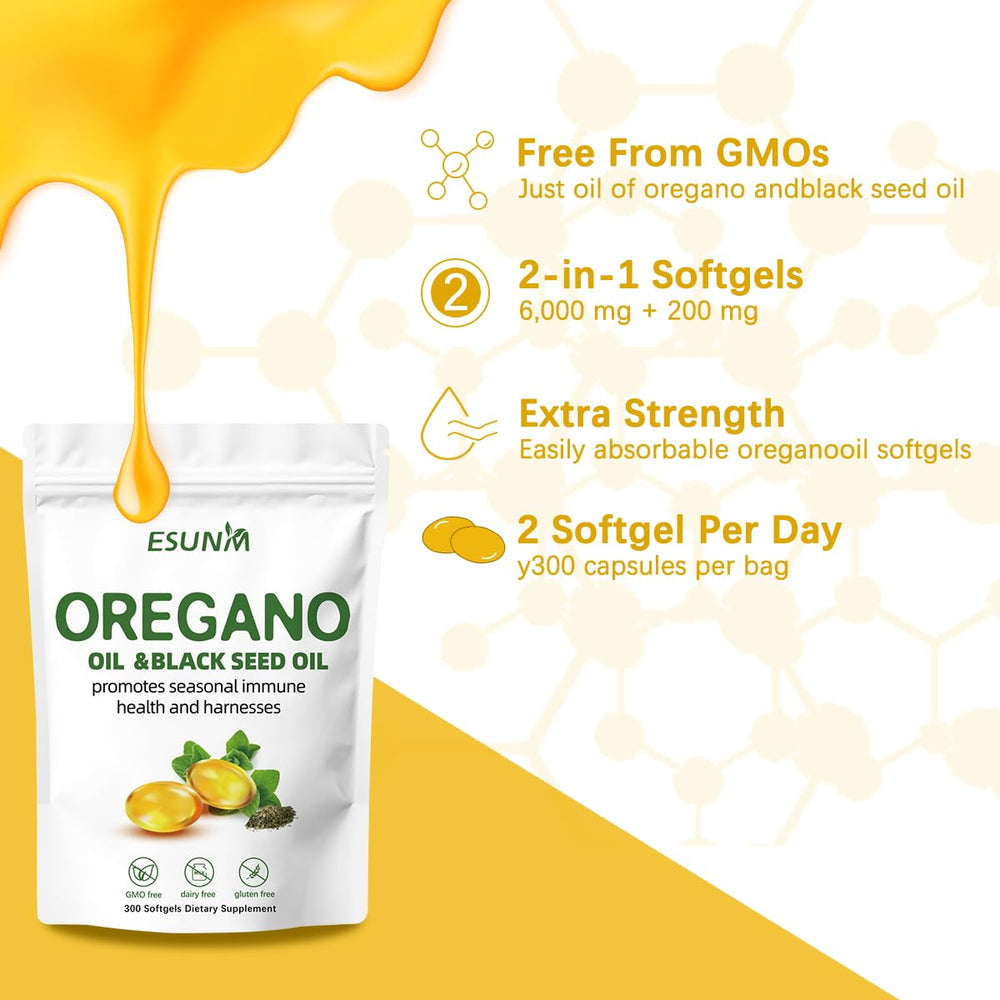 Dosing scene with two capsules on palm for easy daily use.