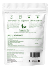 ESUNM oregano softgels packaging front highlights gluten-free and non-GMO formula.