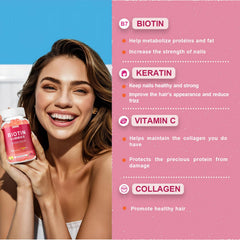 Esverco collagen-keratin gummies close-up highlighting texture.