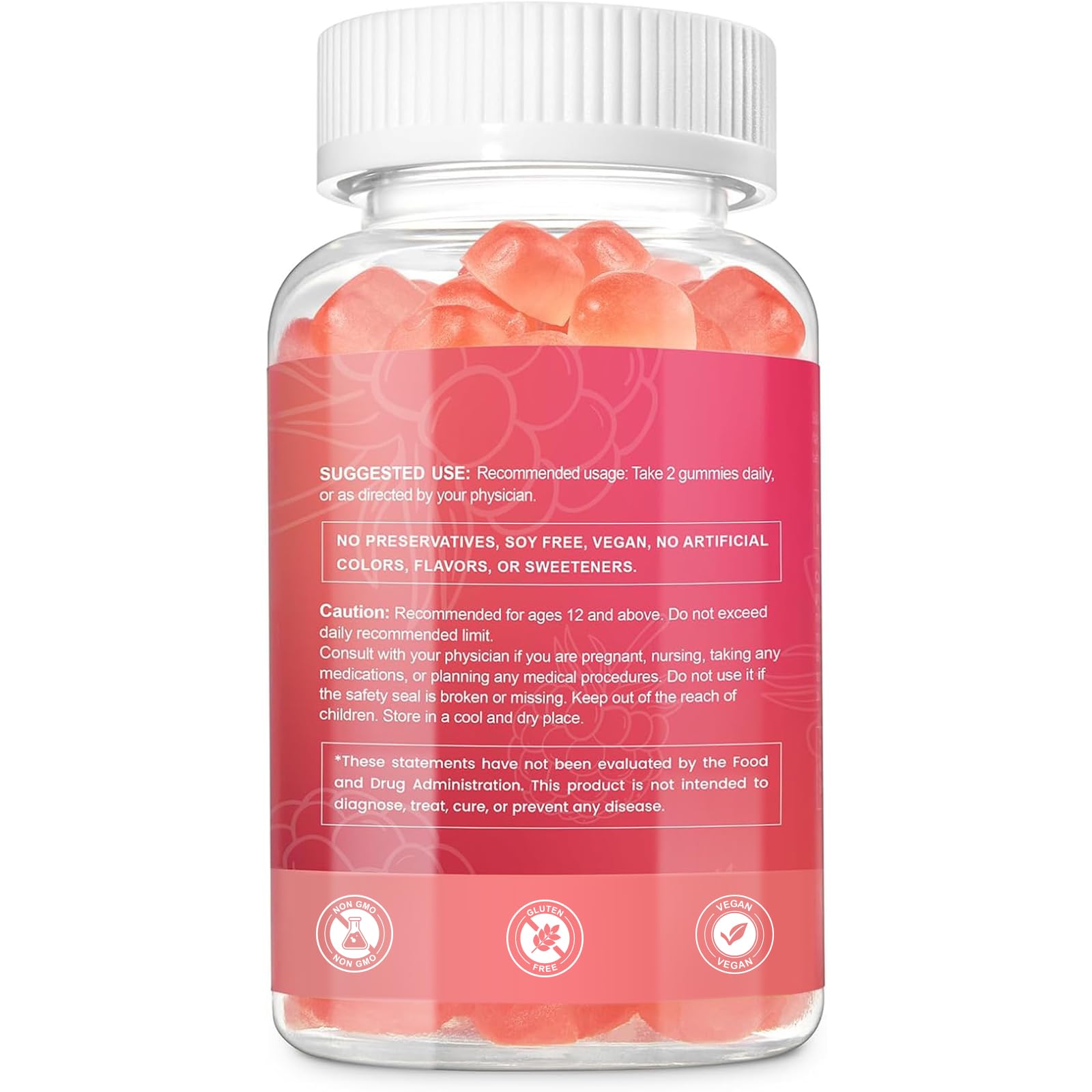 Esverco fruit-flavor gummies label emphasizing tasty supplement.
