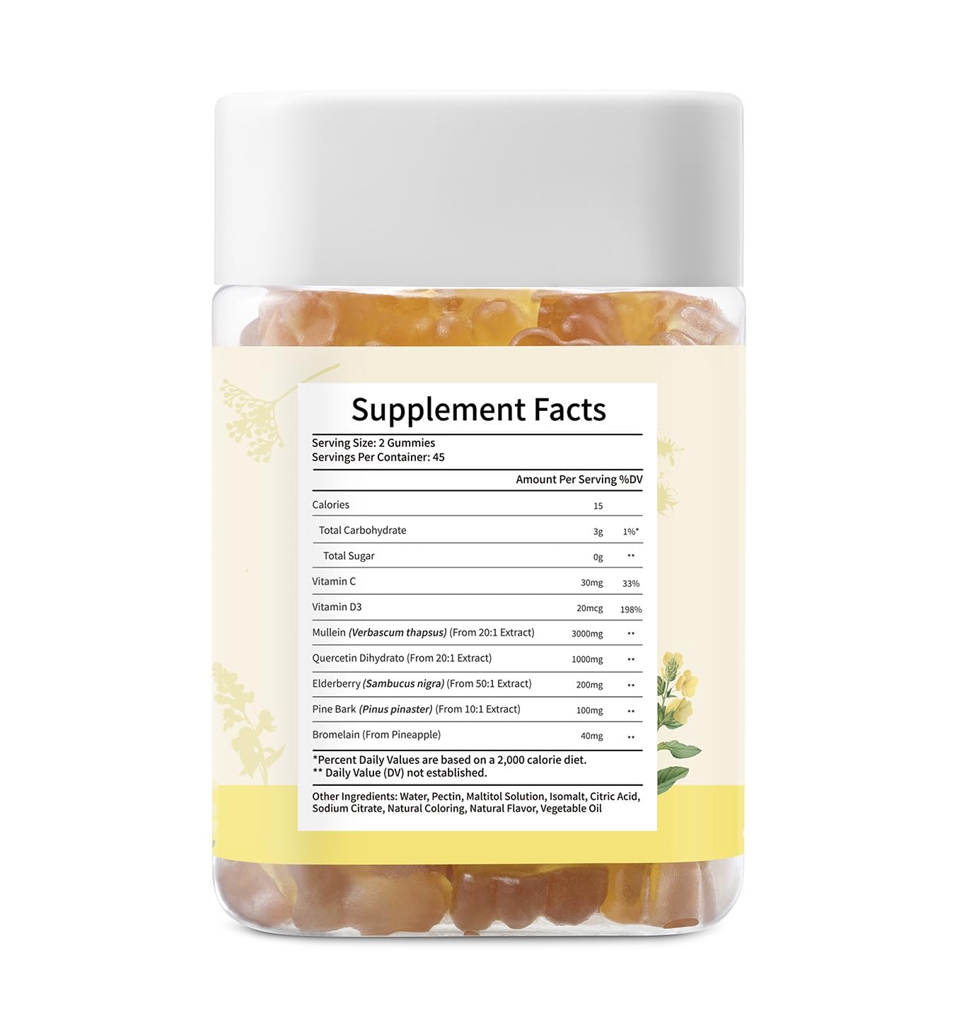 esverco Mullein Gummies travel bottle ready for on-the-go routines.