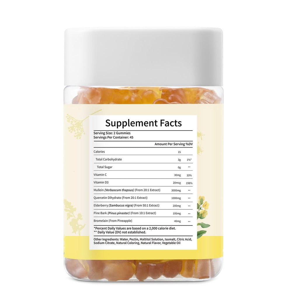 esverco Mullein Gummies travel bottle ready for on-the-go routines.