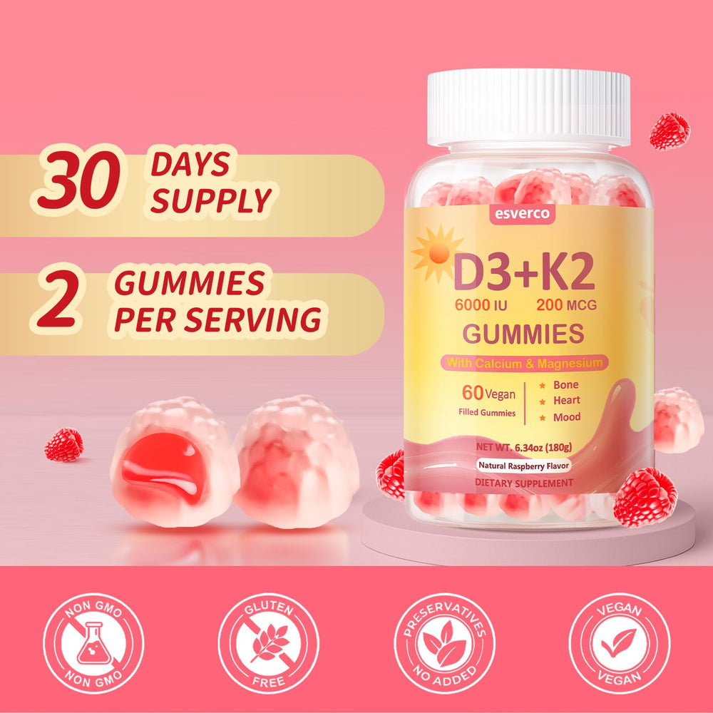 Esverco gummies with liquid-filled center for faster absorption.