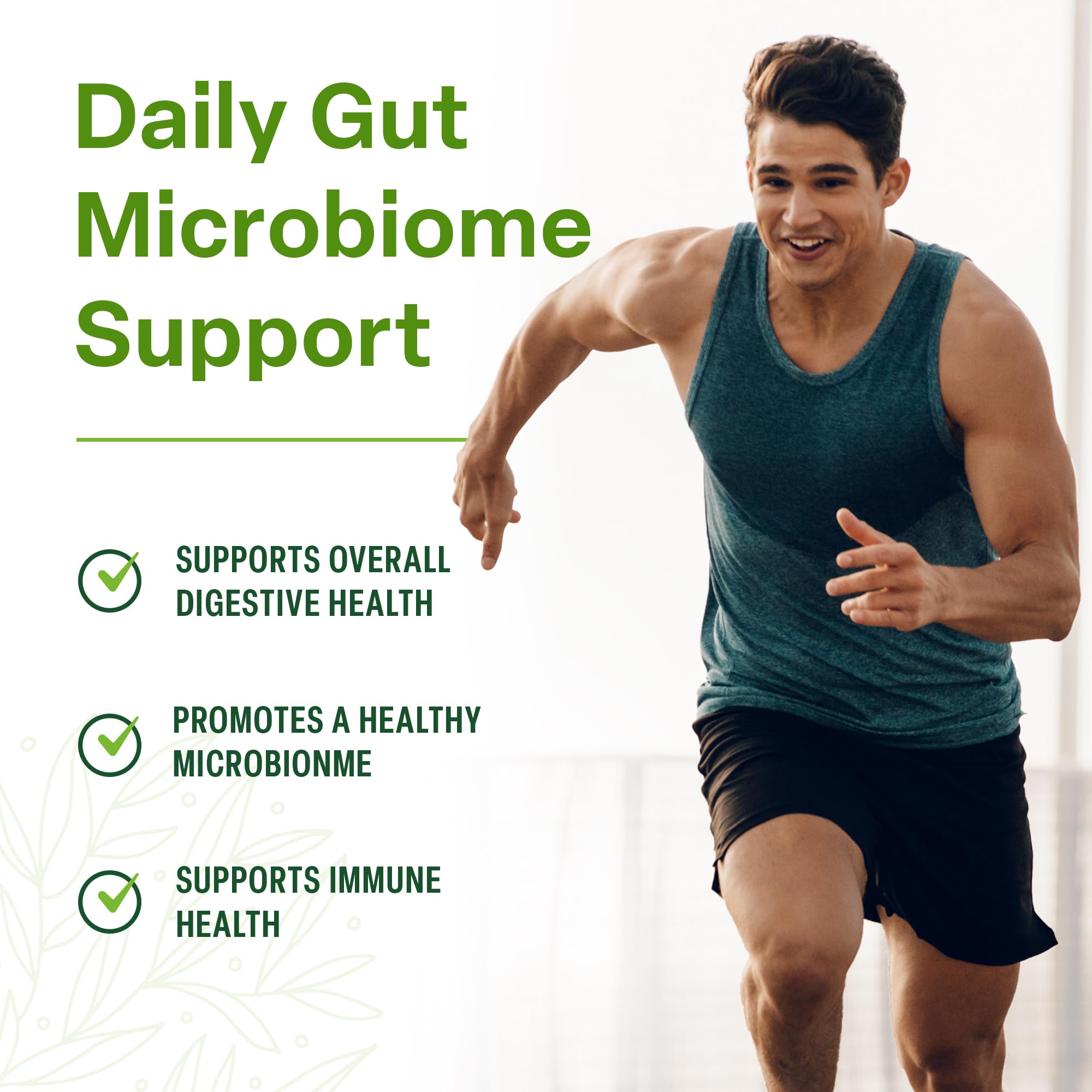 Graphic shows 18 strains supporting diverse gut bacteria