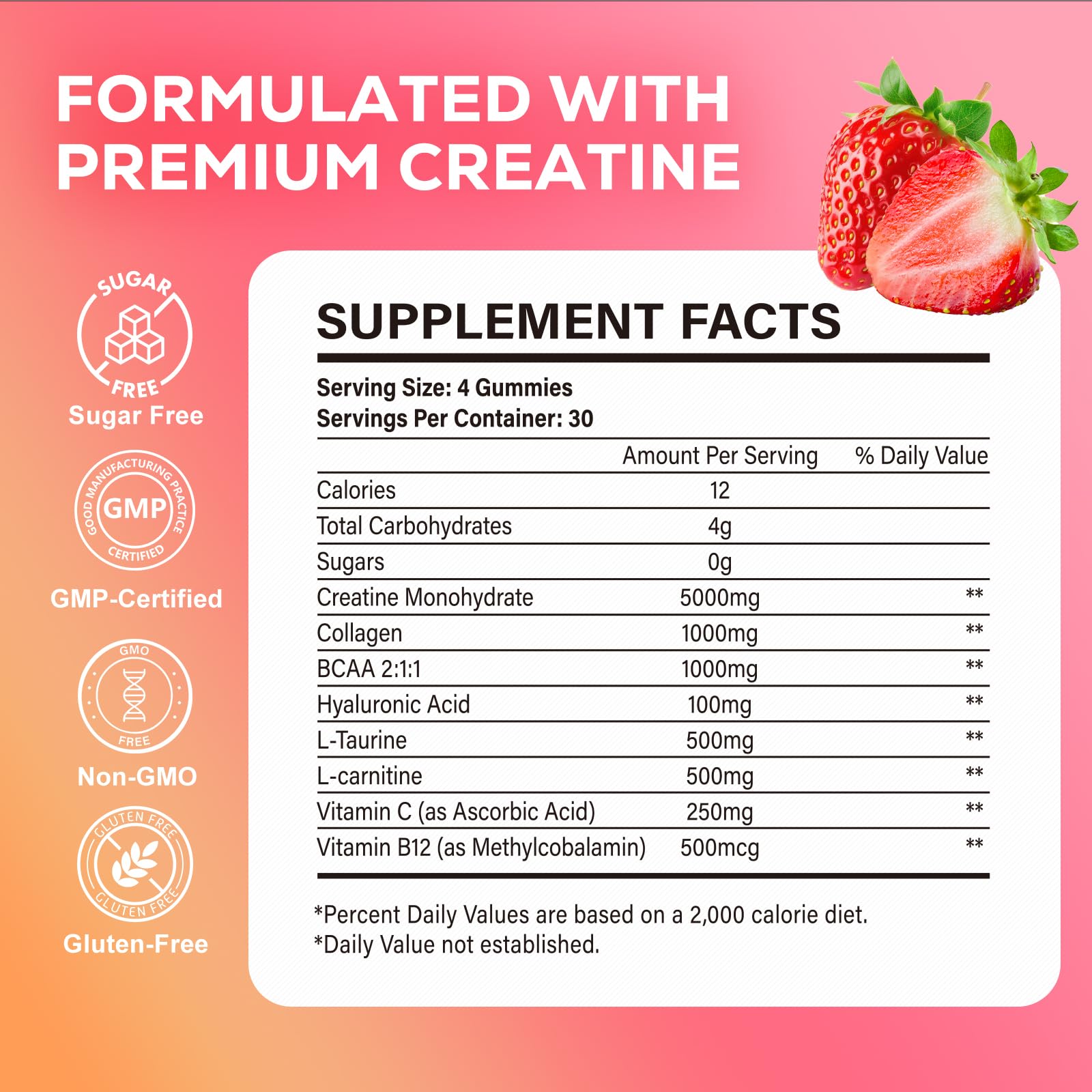 eterlower Creatine Monohydrate Gummies 120-count bottle ready to go