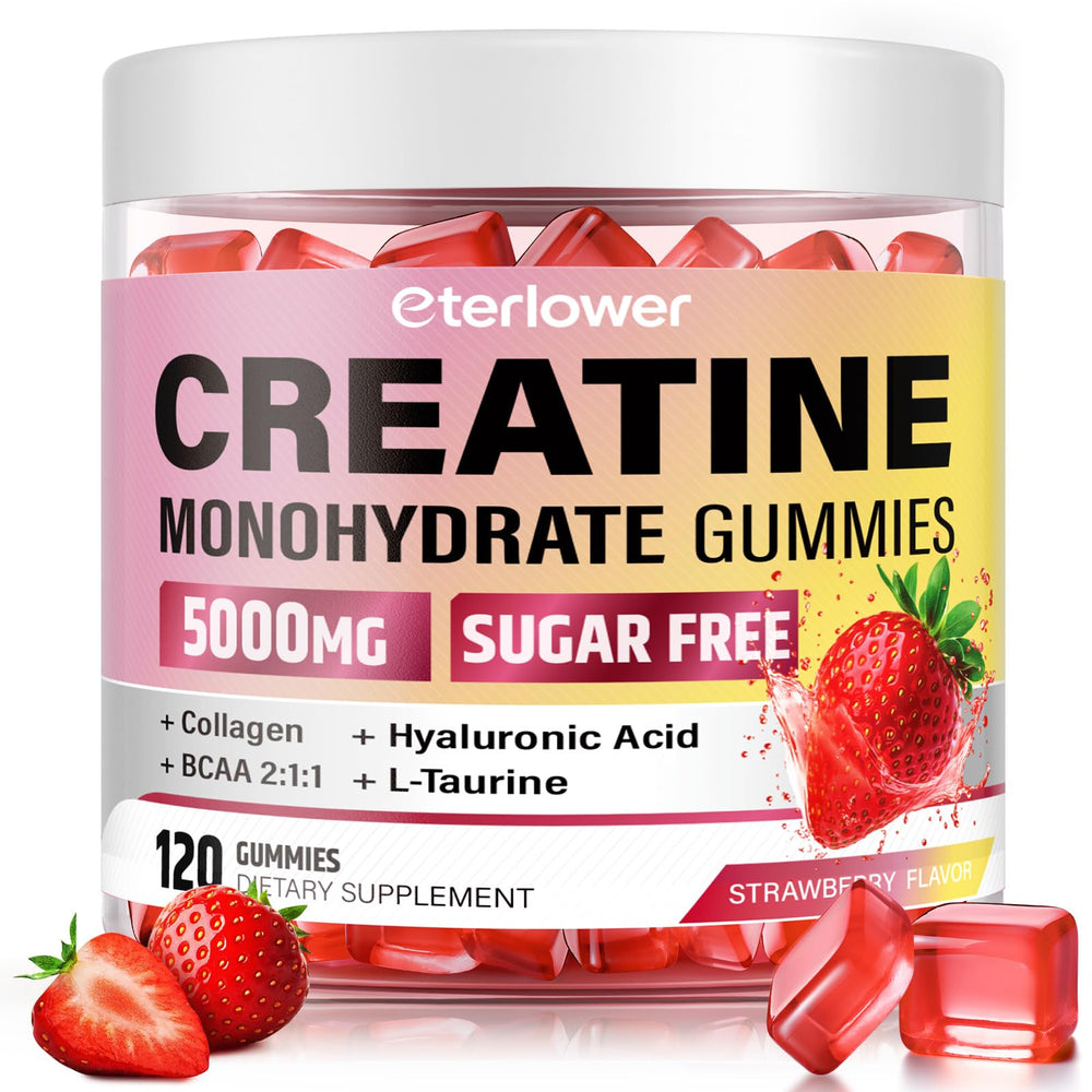 eterlower Creatine Monohydrate Gummies bottle for workouts and daily energy