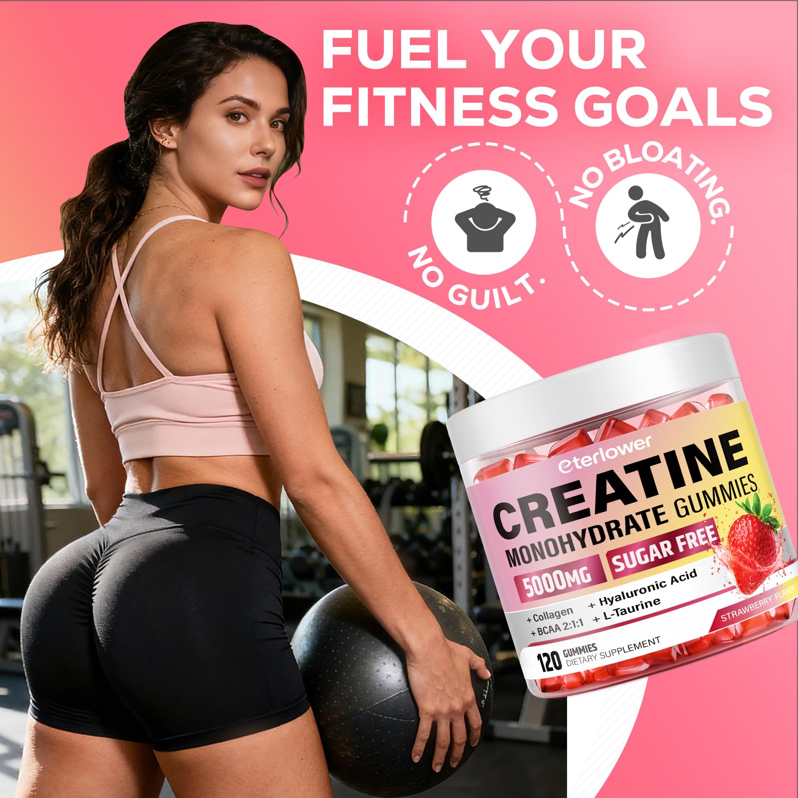 eterlower Creatine Monohydrate Gummies with L-Taurine for energy metabolism