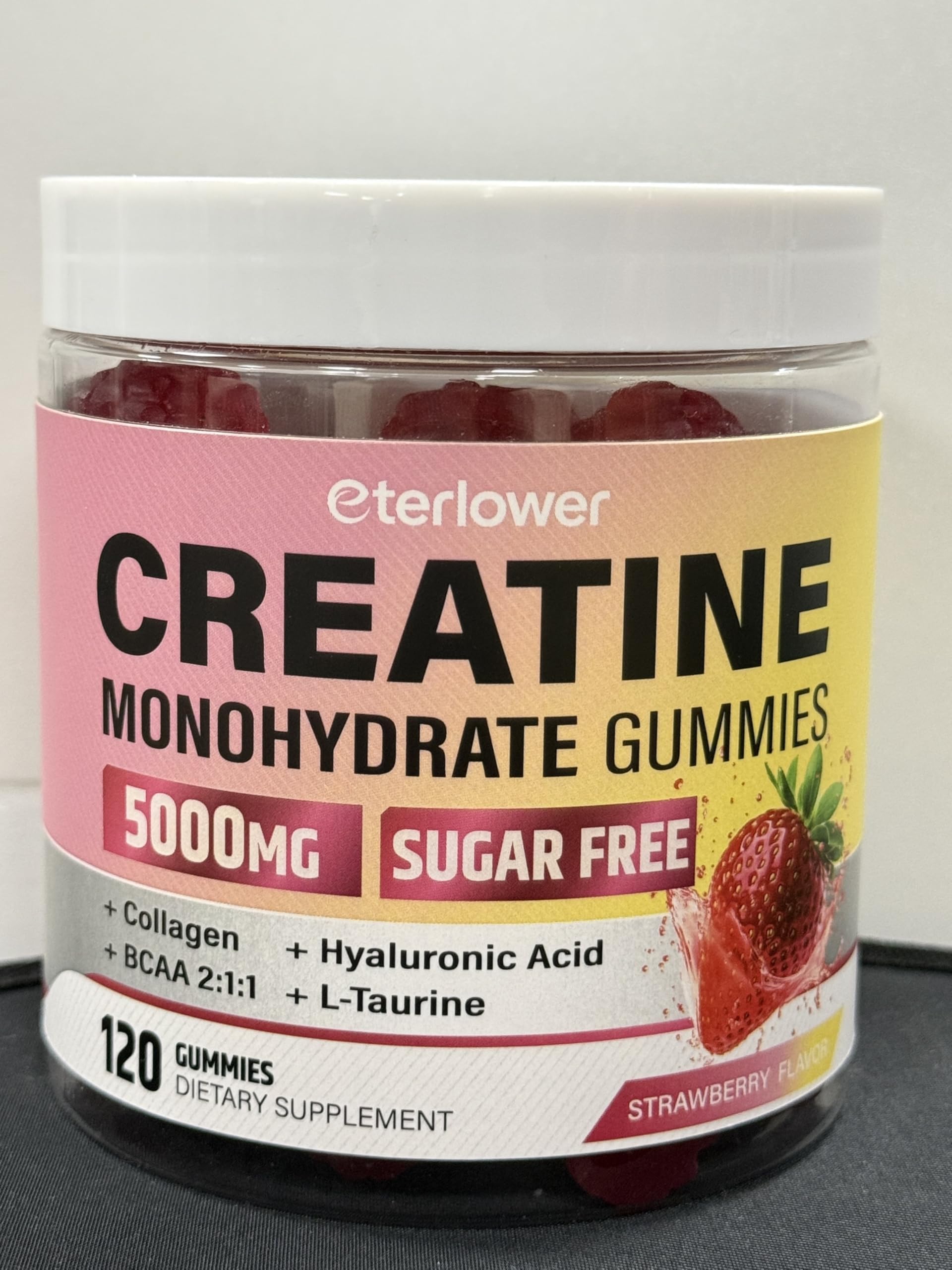 eterlower Creatine Monohydrate Gummies on-the-go pack for travel