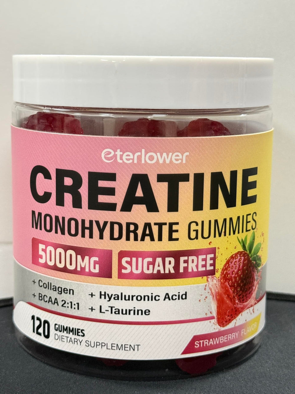 eterlower Creatine Monohydrate Gummies on-the-go pack for travel
