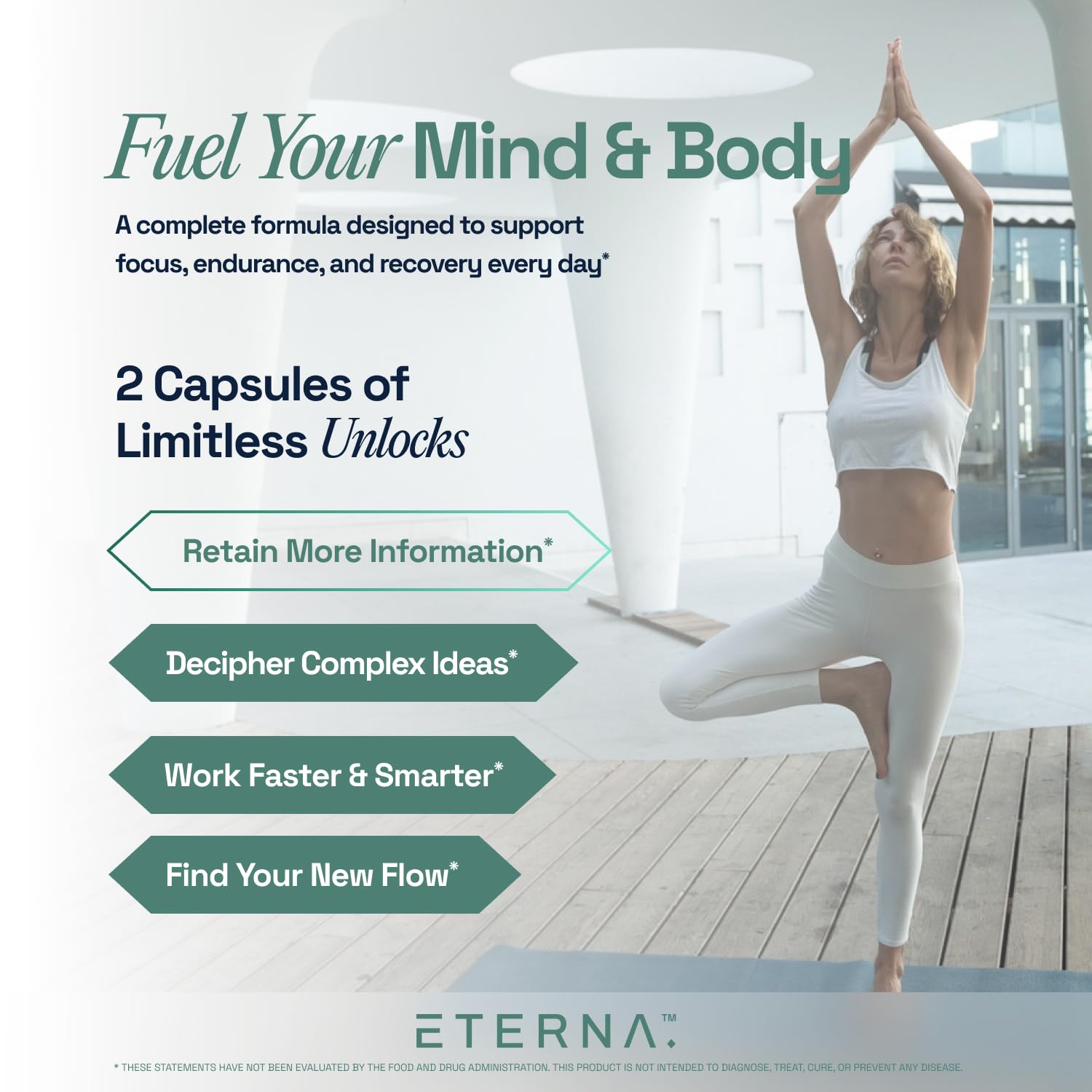 Eterna Limitless capsules close-up for easy daily intake