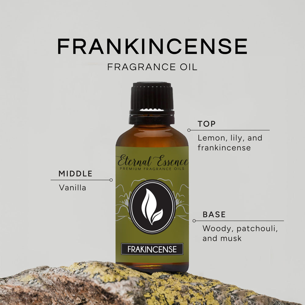 Eternal Essence Frankincense dropper dispenses precise amounts for blending.