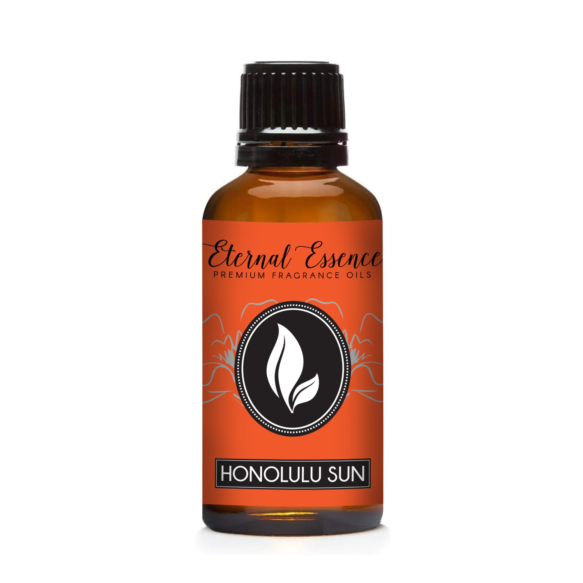 Honolulu Sun bottle closeup by Eternal Essence Oils, premium fragrance.