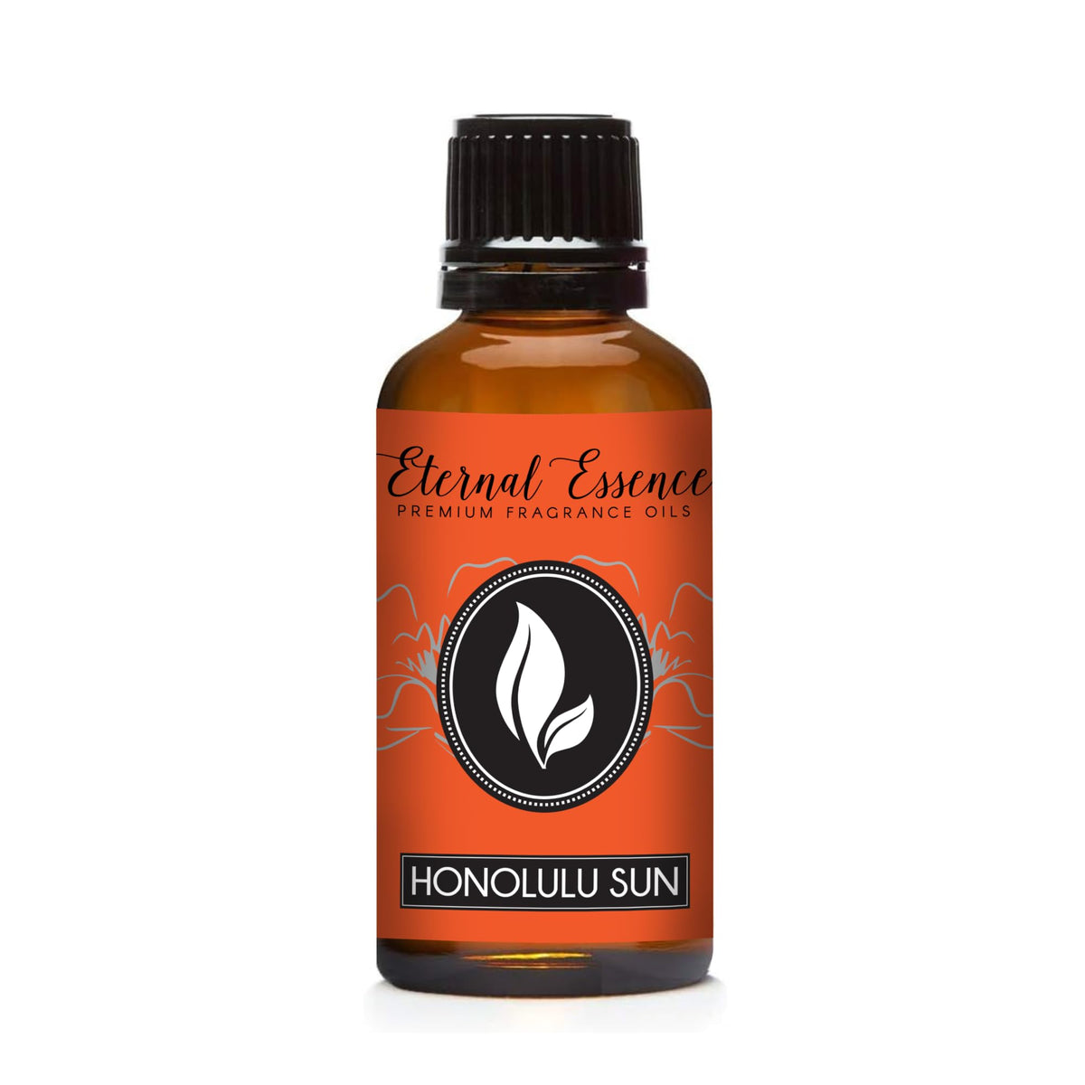 Honolulu Sun bottle closeup by Eternal Essence Oils, premium fragrance.