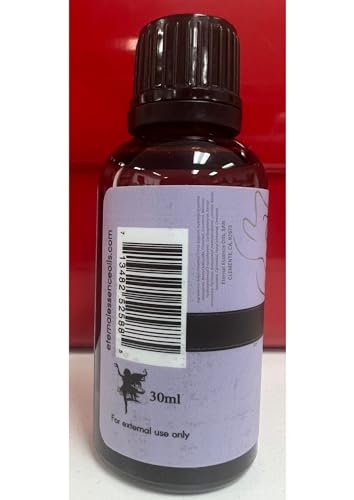 Eternal Essence lavender chamomile label and cap highlighting premium bottle