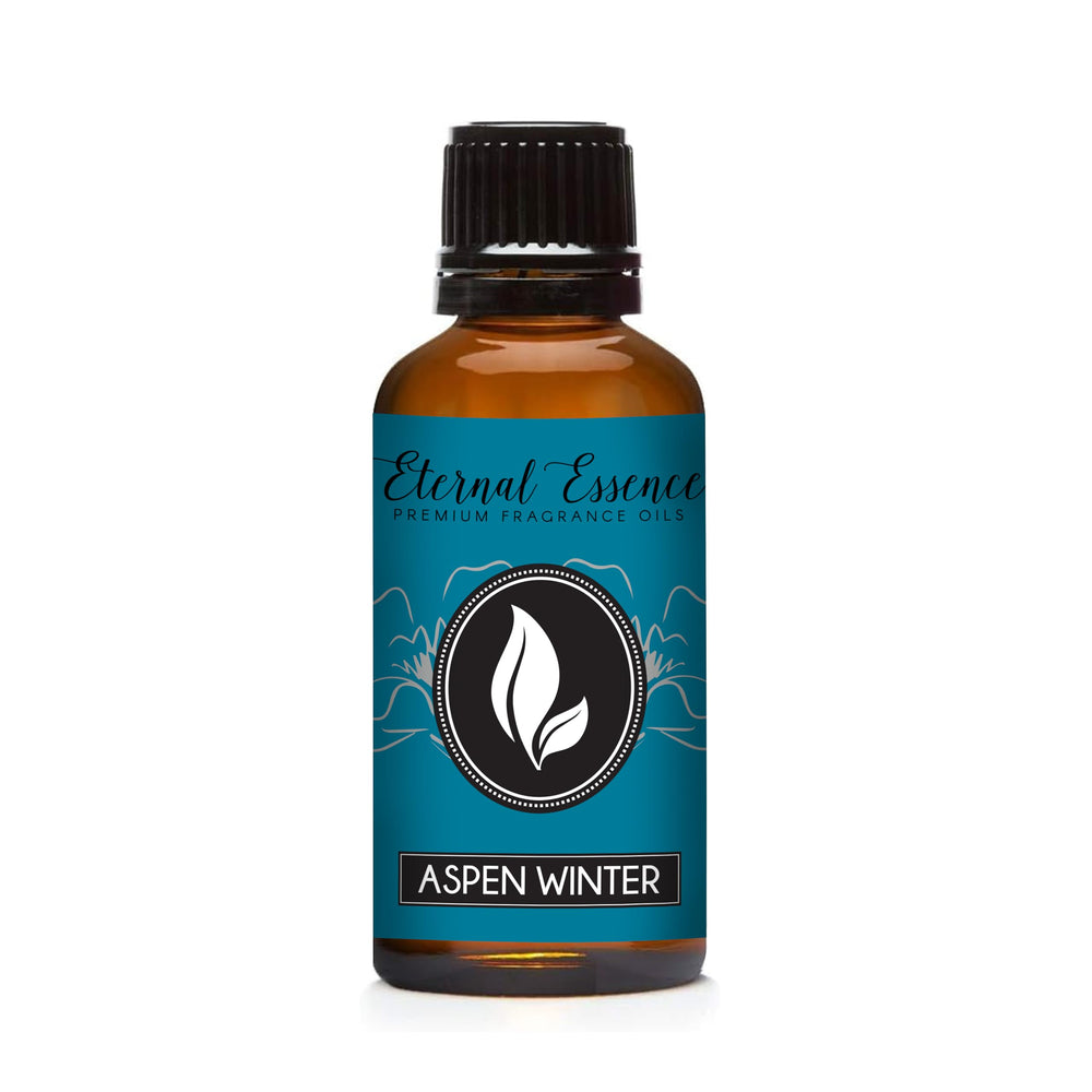 Eternal Essence Oils Aspen Winter bottle pour reveals cozy, long lasting aroma for evenings.