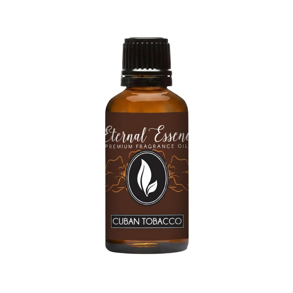 Eternal Essence Oils Cuban Tobacco 30ml bottle showing warm spice and vanilla for refined masculine fragrances.