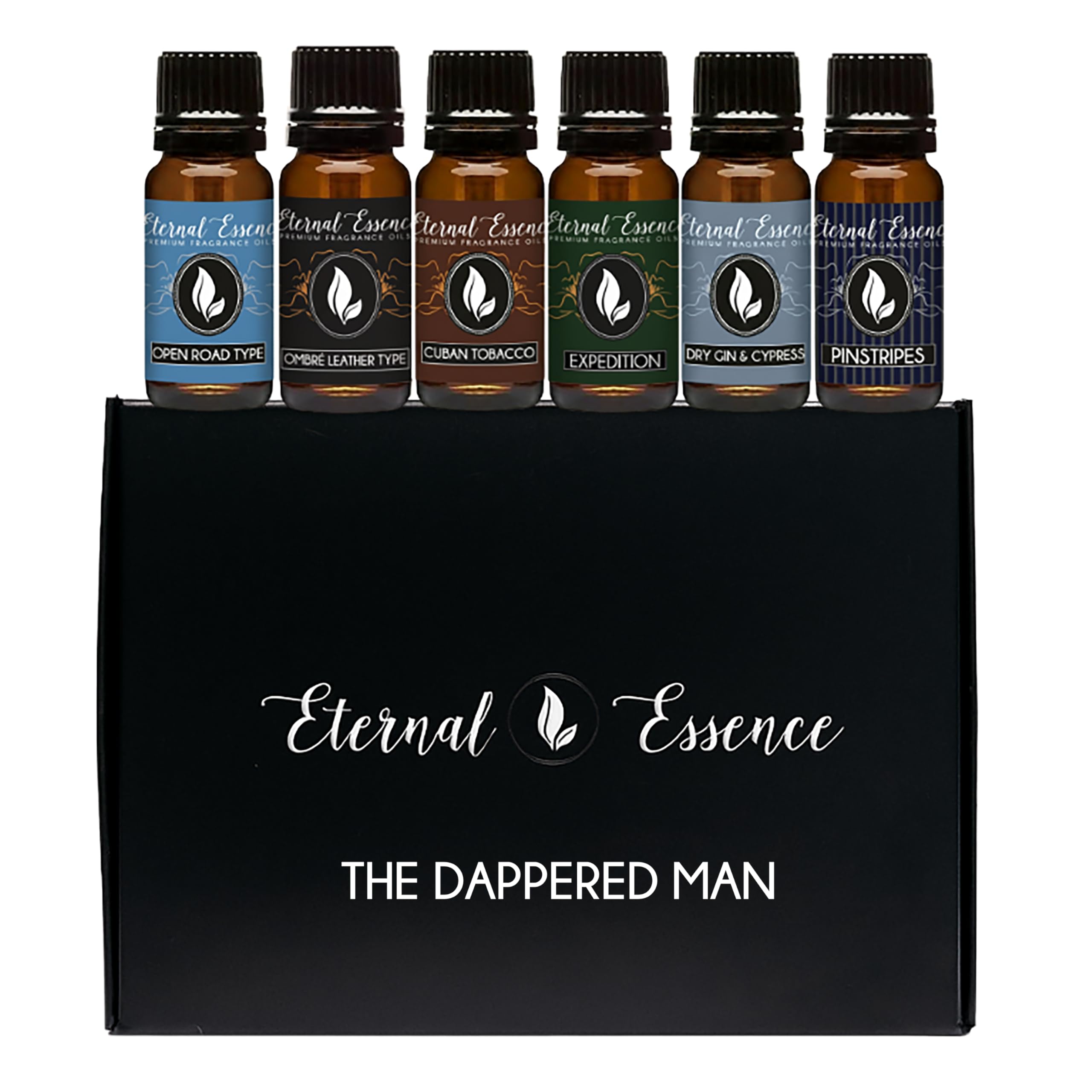 Eternal Essence Oils Cuban Tobacco bottle adds sophisticated scent for grooming blends.